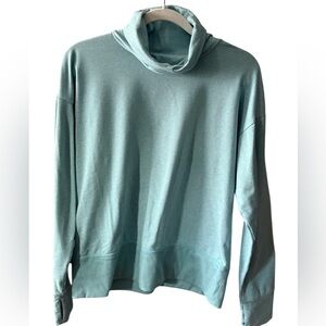 Zella Funnel neck long Sleeve fleece top size M